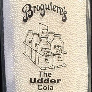 Broguiere's Dairy Milk Bottle THE UDDER COLA - California